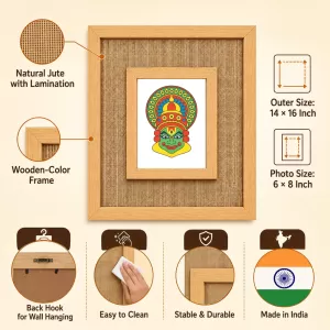 Kathakali Laminated Jute Wall Photo Frame, 14 X 16 Inch (F175096) Kathakali Laminated Jute Wall Photo Frame, 14 X 16 Inch (F175096)