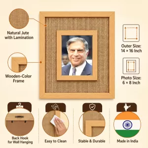 Shree RataTata Laminated Jute Wall Photo Frame, 14 X 16 Inch (F175098) Shree RataTata Laminated Jute Wall Photo Frame, 14 X 16 Inch (F175098)