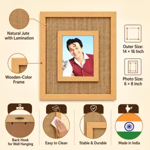 Mahanayak Uttam Kumar Laminated Jute Wall Photo Frame, 14 X 16 Inch (F175102) Mahanayak Uttam Kumar Laminated Jute Wall Photo Frame, 14 X 16 Inch (F175102)