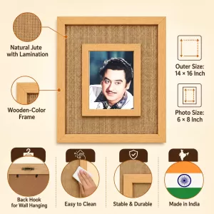 Shree Kishore Kumar Laminated Jute Wall Photo Frame, 14 X 16 Inch (F175107)