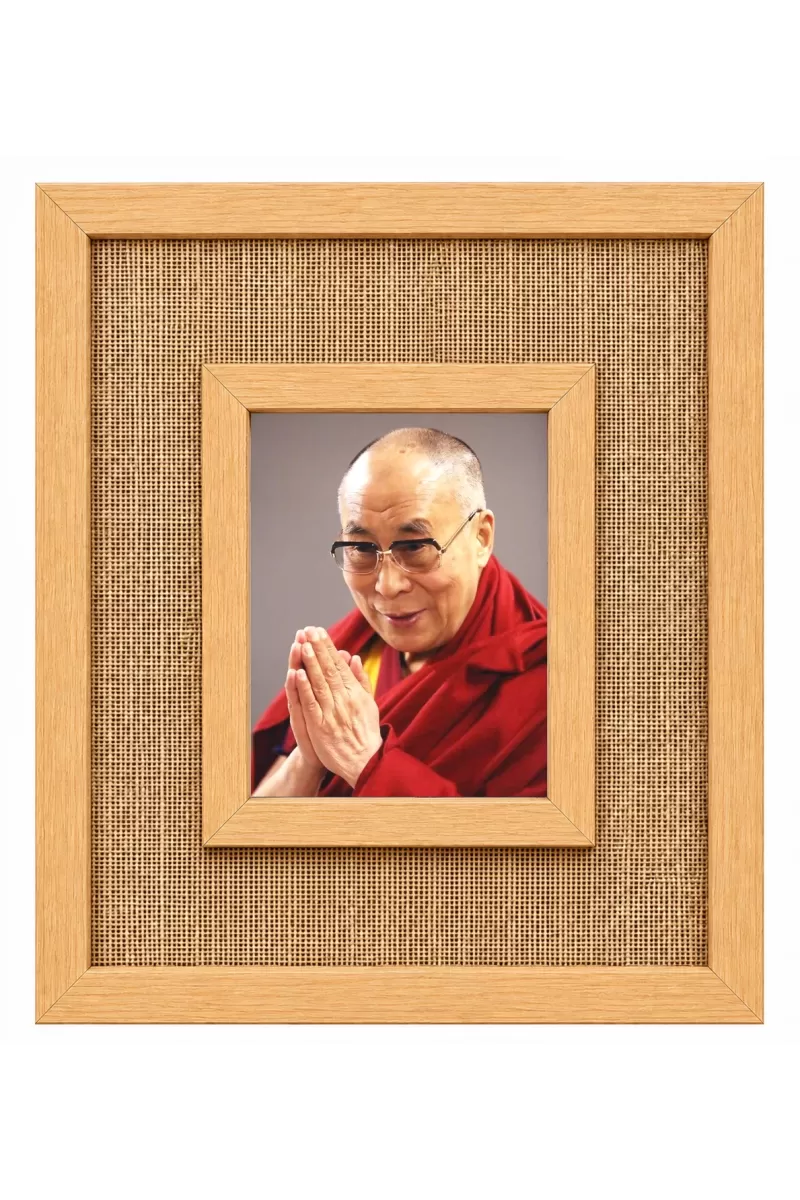 Shree Dalai Lama Laminated Jute Wall Photo Frame, 14 X 16 Inch (F175090)