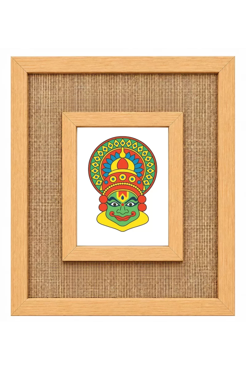 Kathakali Laminated Jute Wall Photo Frame, 14 X 16 Inch (F175096)