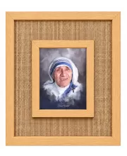 Mother Terassa Laminated Jute Wall Photo Frame, 14 X 16 Inch (F175103)