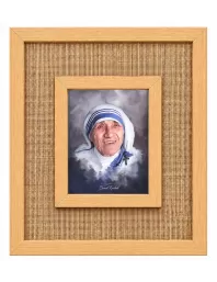 Mother Terassa Laminated Jute Wall Photo Frame, 14 X 16 Inch (F175103)