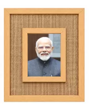 Shree Naradra Modi Laminated Jute Wall Photo Frame, 14 X 16 Inch (F175106)