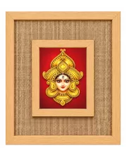Maa Durga Laminated Jute Wall Photo Frame, 14 X 16 Inch (F175110)