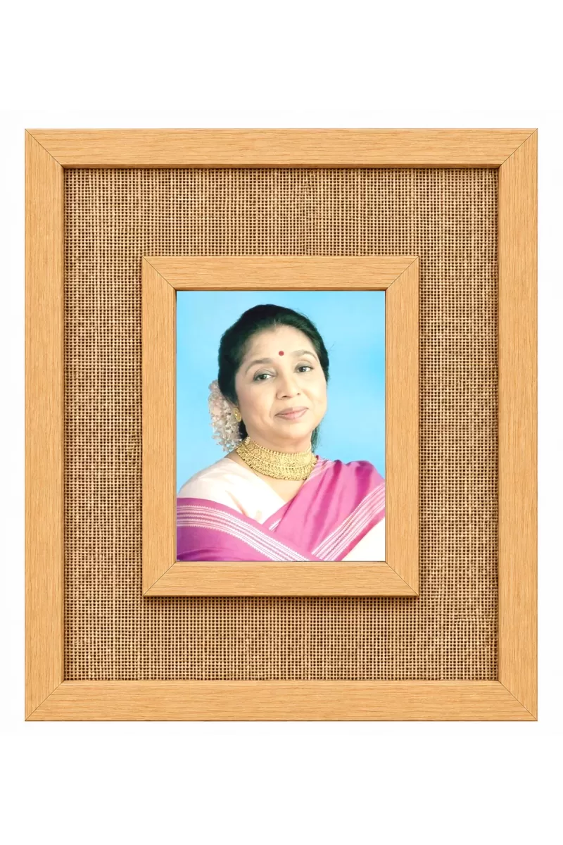 Asha Bhosle Laminated Jute Wall Photo Frame, 14 X 16 Inch (F175114)