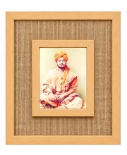 Swami Vibekananda Laminated Jute Wall Photo Frame, 14 X 16 Inch (F175115)