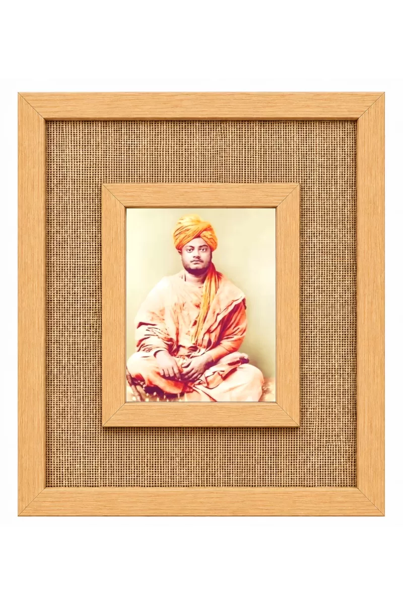 Swami Vibekananda Laminated Jute Wall Photo Frame, 14 X 16 Inch (F175115)