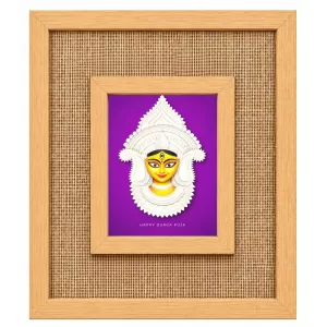 Maa Durga Laminated Jute Wall Photo Frame, 14 X 16 Inch (F175117) Maa Durga Laminated Jute Wall Photo Frame, 14 X 16 Inch (F175117)