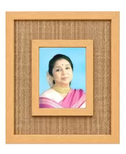 Asha Bhosle Laminated Jute Wall Photo Frame, 14 X 16 Inch (F175119)