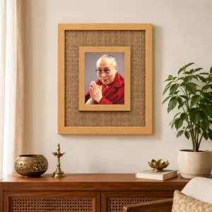 Shree Dalai Lama Laminated Jute Wall Photo Frame, 14 X 16 Inch (F175090) Shree Dalai Lama Laminated Jute Wall Photo Frame, 14 X 16 Inch (F175090)