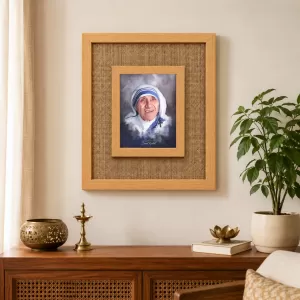 Mother Terassa Laminated Jute Wall Photo Frame, 14 X 16 Inch (F175103) Mother Terassa Laminated Jute Wall Photo Frame, 14 X 16 Inch (F175103)