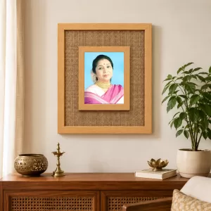 Asha Bhosle Laminated Jute Wall Photo Frame, 14 X 16 Inch (F175114) Asha Bhosle Laminated Jute Wall Photo Frame, 14 X 16 Inch (F175114)