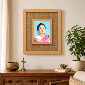 Asha Bhosle Laminated Jute Wall Photo Frame, 14 X 16 Inch (F175119) Asha Bhosle Laminated Jute Wall Photo Frame, 14 X 16 Inch (F175119)