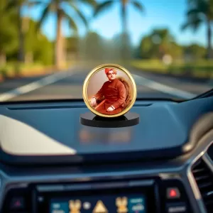 Car Dashboard/Table Top Swami Vivekananda Metal Golden Photo Stand 2x2 Inches, Compact & Stylish Spiritual Display For Car, Home & Office (Pack Of 1) (F24511) Car Dashboard/Table Top Swami Vivekananda Metal Golden Photo Stand 2x2 Inches, Compact & Stylish Spiritual Display For Car, Home & Office (Pack Of 1) (F24511)