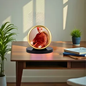 Car Dashboard/Table Top Swami Vivekananda Metal Golden Photo Stand 2x2 Inches, Compact & Stylish Spiritual Display For Car, Home & Office (Pack Of 1) (F24511) Car Dashboard/Table Top Swami Vivekananda Metal Golden Photo Stand 2x2 Inches, Compact & Stylish Spiritual Display For Car, Home & Office (Pack Of 1) (F24511)