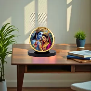 Car Dashboard/Table Top Radha And Krishna Metal Golden Photo Stand 2x2 Inches, Compact & Stylish Spiritual Display For Car, Home & Office (Pack Of 1) (F24514) Car Dashboard/Table Top Radha And Krishna Metal Golden Photo Stand 2x2 Inches, Compact & Stylish Spiritual Display For Car, Home & Office (Pack Of 1) (F24514)