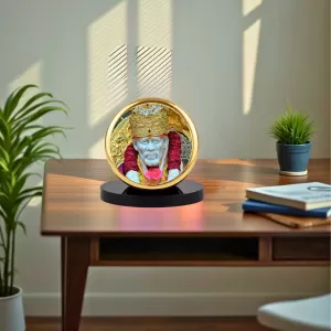 Car Dashboard/Table Top Shirdi Sai Baba Metal Golden Photo Stand 2x2 Inches, Compact & Stylish Spiritual Display For Car, Home & Office (Pack Of 1) (F24515) Car Dashboard/Table Top Shirdi Sai Baba Metal Golden Photo Stand 2x2 Inches, Compact & Stylish Spiritual Display For Car, Home & Office (Pack Of 1) (F24515)