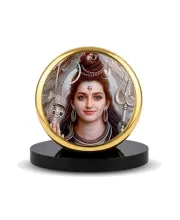 Car Dashboard/Table Top  Lord Shiva Metal Golden Photo Stand  2x2 Inches, Compact & Stylish Spiritual Display For Car, Home & Office (Pack Of 1) (F24516)