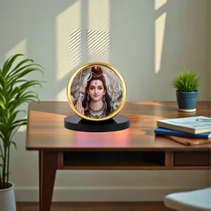 Car Dashboard/Table Top Lord Shiva Metal Golden Photo Stand 2x2 Inches, Compact & Stylish Spiritual Display For Car, Home & Office (Pack Of 1) (F24516) Car Dashboard/Table Top Lord Shiva Metal Golden Photo Stand 2x2 Inches, Compact & Stylish Spiritual Display For Car, Home & Office (Pack Of 1) (F24516)