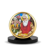 Car Dashboard/Table Top Maharishi Valmiki Metal Golden Photo Stand  2x2 Inches, Compact & Stylish Spiritual Display For Car, Home & Office (Pack Of 1) (F24527)