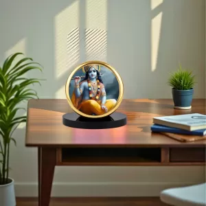 Car Dashboard/Table Top Lord Krishna Metal Golden Photo Stand 2x2 Inches, Compact & Stylish Spiritual Display For Car, Home & Office (Pack Of 1) (F24531) Car Dashboard/Table Top Lord Krishna Metal Golden Photo Stand 2x2 Inches, Compact & Stylish Spiritual Display For Car, Home & Office (Pack Of 1) (F24531)