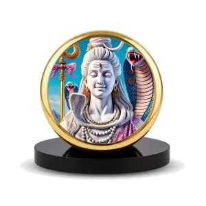 Car Dashboard/Table Top Lord Shiva Metal Golden Photo Stand 2x2 Inches, Compact & Stylish Spiritual Display For Car, Home & Office (Pack Of 1) (F24532) Car Dashboard/Table Top Lord Shiva Metal Golden Photo Stand 2x2 Inches, Compact & Stylish Spiritual Display For Car, Home & Office (Pack Of 1) (F24532)