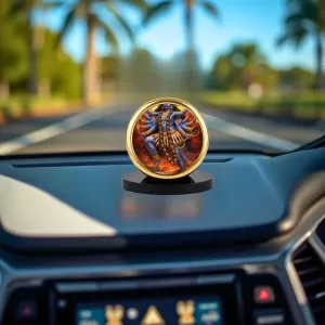 Car Dashboard/Table Top Goddess Mahakali Metal Golden Photo Stand 2x2 Inches, Compact & Stylish Spiritual Display For Car, Home & Office (Pack Of 1) (F24538) Car Dashboard/Table Top Goddess Mahakali Metal Golden Photo Stand 2x2 Inches, Compact & Stylish Spiritual Display For Car, Home & Office (Pack Of 1) (F24538)