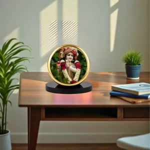 Car Dashboard/Table Top Lord Krishna Metal Golden Photo Stand 2x2 Inches, Compact & Stylish Spiritual Display For Car, Home & Office (Pack Of 1) (F24542) Car Dashboard/Table Top Lord Krishna Metal Golden Photo Stand 2x2 Inches, Compact & Stylish Spiritual Display For Car, Home & Office (Pack Of 1) (F24542)