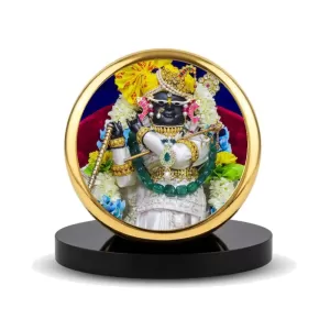 Car Dashboard/Table Top Radha Raman Lal Metal Golden Photo Stand 2x2 Inches, Compact & Stylish Spiritual Display For Car, Home & Office (Pack Of 1) (F24543) Car Dashboard/Table Top Radha Raman Lal Metal Golden Photo Stand 2x2 Inches, Compact & Stylish Spiritual Display For Car, Home & Office (Pack Of 1) (F24543)