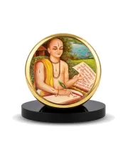 Car Dashboard/Table Top Tulsidas Metal Golden Photo Stand  2x2 Inches, Compact & Stylish Spiritual Display For Car, Home & Office (Pack Of 1) (F24563)