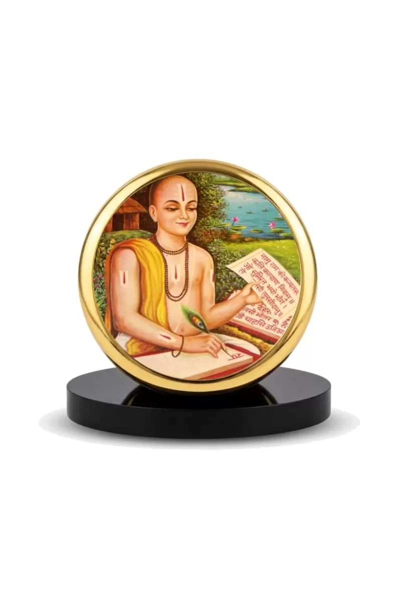 Car Dashboard/Table Top Tulsidas Metal Golden Photo Stand  2x2 Inches, Compact & Stylish Spiritual Display For Car, Home & Office (Pack Of 1) (F24563)