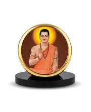 Car Dashboard/Table Top  Jagadguru Basaveshwara Metal Golden Photo Stand  2x2 Inches, Compact & Stylish Spiritual Display For Car, Home & Office (Pack Of 1) (F24568)