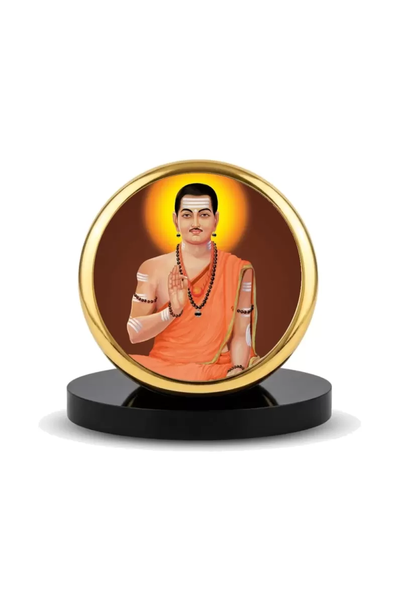 Car Dashboard/Table Top  Jagadguru Basaveshwara Metal Golden Photo Stand  2x2 Inches, Compact & Stylish Spiritual Display For Car, Home & Office (Pack Of 1) (F24568)