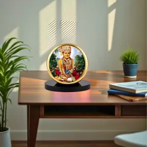 Car Dashboard/Table Top Lord Swaminarayan Metal Golden Photo Stand 2x2 Inches, Compact & Stylish Spiritual Display For Car, Home & Office (Pack Of 1) (F24569) Car Dashboard/Table Top Lord Swaminarayan Metal Golden Photo Stand 2x2 Inches, Compact & Stylish Spiritual Display For Car, Home & Office (Pack Of 1) (F24569)