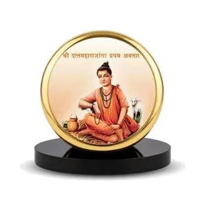 Car Dashboard/Table Top Sripada Srivallabha Metal Golden Photo Stand 2x2 Inches, Compact & Stylish Spiritual Display For Car, Home & Office (Pack Of 1) (F24580) Car Dashboard/Table Top Sripada Srivallabha Metal Golden Photo Stand 2x2 Inches, Compact & Stylish Spiritual Display For Car, Home & Office (Pack Of 1) (F24580)