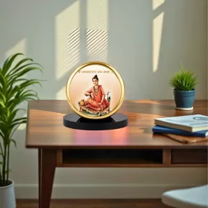 Car Dashboard/Table Top Sripada Srivallabha Metal Golden Photo Stand 2x2 Inches, Compact & Stylish Spiritual Display For Car, Home & Office (Pack Of 1) (F24580) Car Dashboard/Table Top Sripada Srivallabha Metal Golden Photo Stand 2x2 Inches, Compact & Stylish Spiritual Display For Car, Home & Office (Pack Of 1) (F24580)