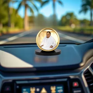 Car Dashboard/Table Top Mata Amritanandamayi Metal Golden Photo Stand 2x2 Inches, Compact & Stylish Spiritual Display For Car, Home & Office (Pack Of 1) (F24595) Car Dashboard/Table Top Mata Amritanandamayi Metal Golden Photo Stand 2x2 Inches, Compact & Stylish Spiritual Display For Car, Home & Office (Pack Of 1) (F24595)