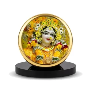Car Dashboard/Table Top Sri Sri Radharani Metal Golden Photo Stand 2x2 Inches, Compact & Stylish Spiritual Display For Car, Home & Office (Pack Of 1) (F24619) Car Dashboard/Table Top Sri Sri Radharani Metal Golden Photo Stand 2x2 Inches, Compact & Stylish Spiritual Display For Car, Home & Office (Pack Of 1) (F24619)