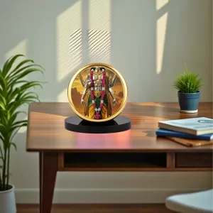 Car Dashboard/Table Top Lord Vishnu Metal Golden Photo Stand  2x2 Inches, Compact & Stylish Spiritual Display For Car, Home & Office (Pack Of 1) (F24640)