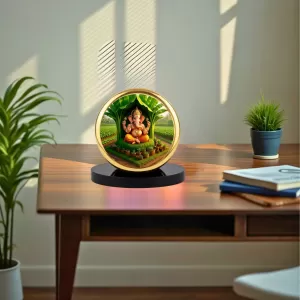 Car Dashboard/Table Top Lord Ganesha Metal Golden Photo Stand 2x2 Inches, Compact & Stylish Spiritual Display For Car, Home & Office (Pack Of 1) (F24677) Car Dashboard/Table Top Lord Ganesha Metal Golden Photo Stand 2x2 Inches, Compact & Stylish Spiritual Display For Car, Home & Office (Pack Of 1) (F24677)