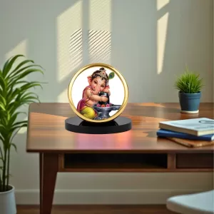 Car Dashboard/Table Top Lord Ganesha Hugging Shivling Metal Golden Photo Stand 2x2 Inches, Compact & Stylish Spiritual Display For Car, Home & Office (Pack Of 1) (F24679) Car Dashboard/Table Top Lord Ganesha Hugging Shivling Metal Golden Photo Stand 2x2 Inches, Compact & Stylish Spiritual Display For Car, Home & Office (Pack Of 1) (F24679)