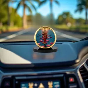 Car Dashboard/Table Top Goddess Lakshmi Metal Golden Photo Stand 2x2 Inches, Compact & Stylish Spiritual Display For Car, Home & Office (Pack Of 1) (F24706) Car Dashboard/Table Top Goddess Lakshmi Metal Golden Photo Stand 2x2 Inches, Compact & Stylish Spiritual Display For Car, Home & Office (Pack Of 1) (F24706)