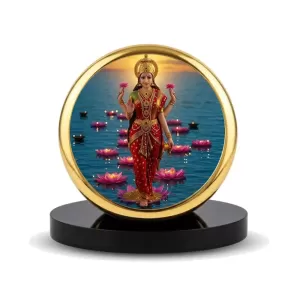 Car Dashboard/Table Top Goddess Lakshmi Metal Golden Photo Stand 2x2 Inches, Compact & Stylish Spiritual Display For Car, Home & Office (Pack Of 1) (F24706) Car Dashboard/Table Top Goddess Lakshmi Metal Golden Photo Stand 2x2 Inches, Compact & Stylish Spiritual Display For Car, Home & Office (Pack Of 1) (F24706)