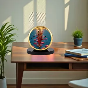 Car Dashboard/Table Top Goddess Lakshmi Metal Golden Photo Stand 2x2 Inches, Compact & Stylish Spiritual Display For Car, Home & Office (Pack Of 1) (F24706) Car Dashboard/Table Top Goddess Lakshmi Metal Golden Photo Stand 2x2 Inches, Compact & Stylish Spiritual Display For Car, Home & Office (Pack Of 1) (F24706)