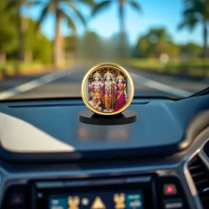 Car Dashboard/Table Top Lord Rama, Goddess Sita, Lakshmana, And Hanuman Metal Golden Photo Stand 2x2 Inches, Compact & Stylish Spiritual Display For Car, Home & Office (Pack Of 1) (F24728) Car Dashboard/Table Top Lord Rama, Goddess Sita, Lakshmana, And Hanuman Metal Golden Photo Stand 2x2 Inches, Compact & Stylish Spiritual Display For Car, Home & Office (Pack Of 1) (F24728)