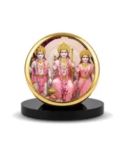 Car Dashboard/Table Top  Lord Rama, Goddess Sita, Lakshmana, And Hanuman Metal Golden Photo Stand  2x2 Inches, Compact & Stylish Spiritual Display For Car, Home & Office (Pack Of 1) (F24729)