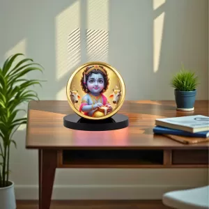 Car Dashboard/Table Top Bal Krishna Metal Golden Photo Stand 2x2 Inches, Compact & Stylish Spiritual Display For Car, Home & Office (Pack Of 1) (F24732) Car Dashboard/Table Top Bal Krishna Metal Golden Photo Stand 2x2 Inches, Compact & Stylish Spiritual Display For Car, Home & Office (Pack Of 1) (F24732)
