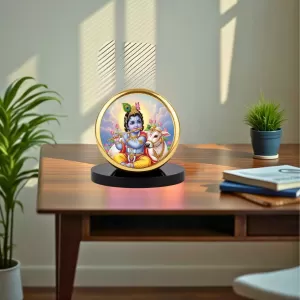 Car Dashboard/Table Top Lord Krishna Metal Golden Photo Stand 2x2 Inches, Compact & Stylish Spiritual Display For Car, Home & Office (Pack Of 1) (F24747) Car Dashboard/Table Top Lord Krishna Metal Golden Photo Stand 2x2 Inches, Compact & Stylish Spiritual Display For Car, Home & Office (Pack Of 1) (F24747)